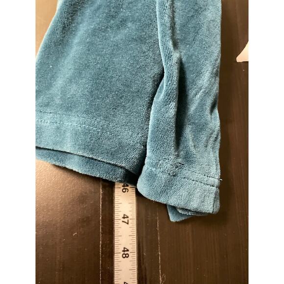 Vintage LL Bean Womens Dress Medium Blue Terry Velour Turtleneck Prairie 90s - Picture 8 of 9